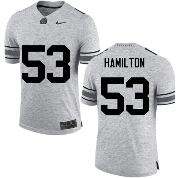 Ohio State Buckeyes #53 Davon Hamilton Men Stitch Jersey Gray